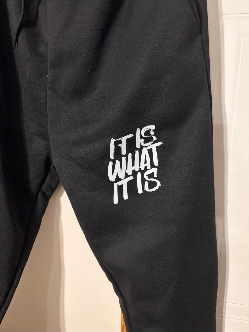 2 piece Black Graphic Hoodie - It Is What It Is and sweat pants - Picture 3 of 5